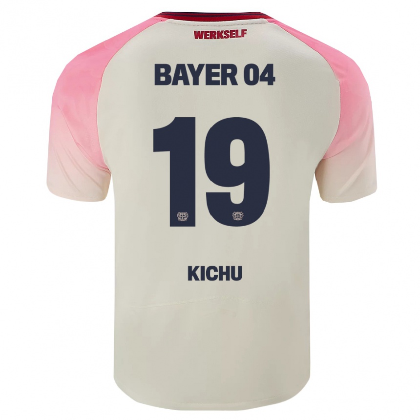גברים כדורגל Yassin Kichu #19 ורוד אוף וויט הרחק ג'רזי 2025/26