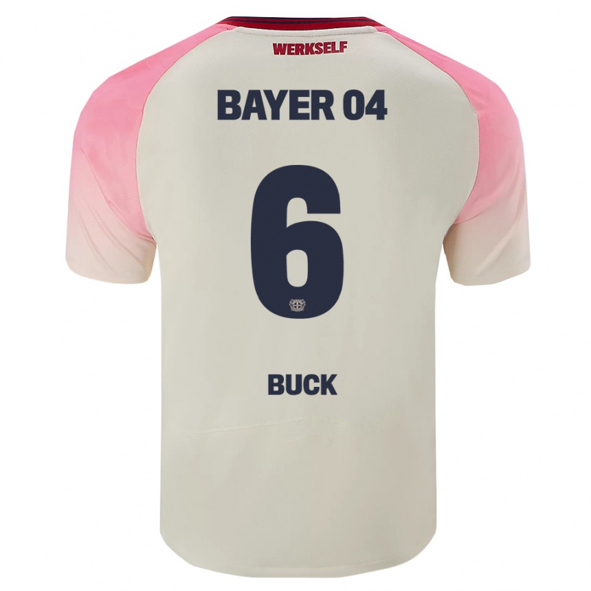 גברים כדורגל Dustin Buck #6 ורוד אוף וויט הרחק ג'רזי 2025/26