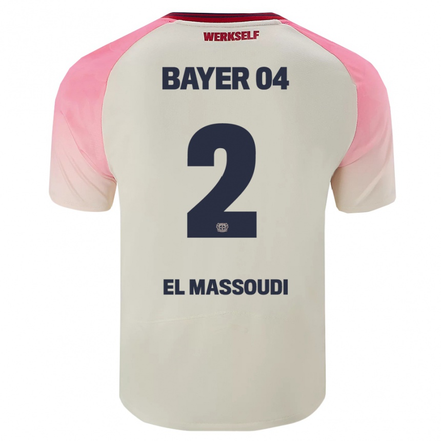 גברים כדורגל Nassim El Massoudi #2 ורוד אוף וויט הרחק ג'רזי 2025/26