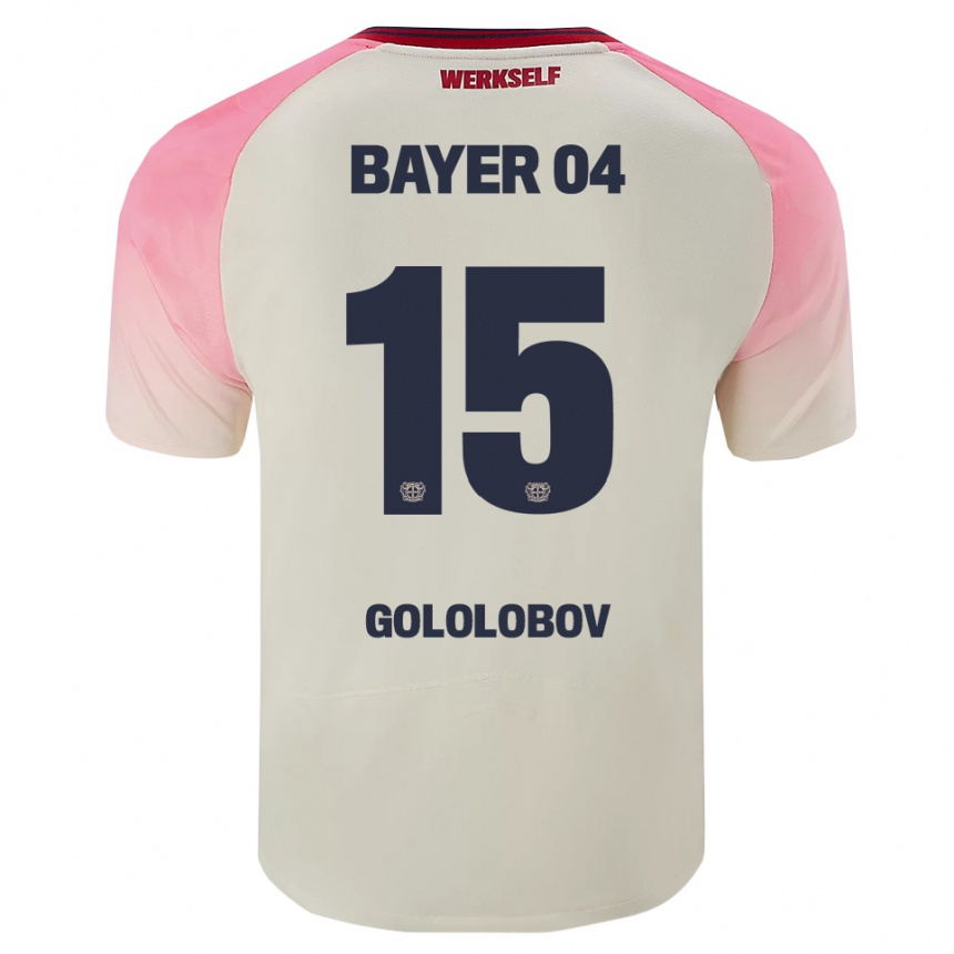 גברים כדורגל Maksym Gololobov #15 ורוד אוף וויט הרחק ג'רזי 2025/26