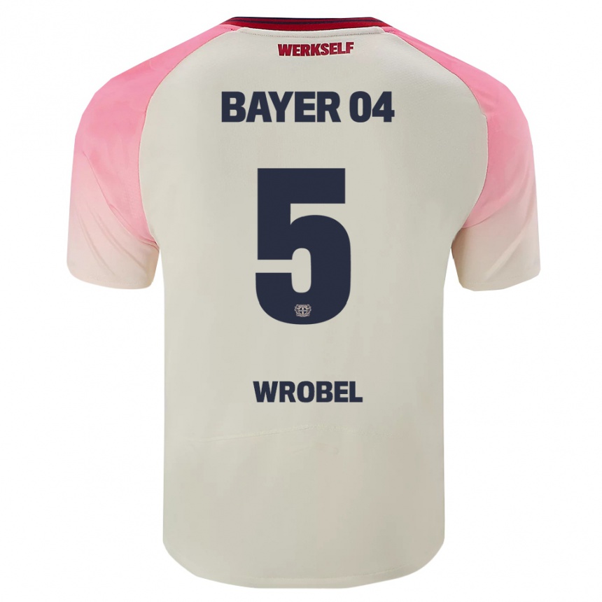 גברים כדורגל Max Wrobel #5 ורוד אוף וויט הרחק ג'רזי 2025/26