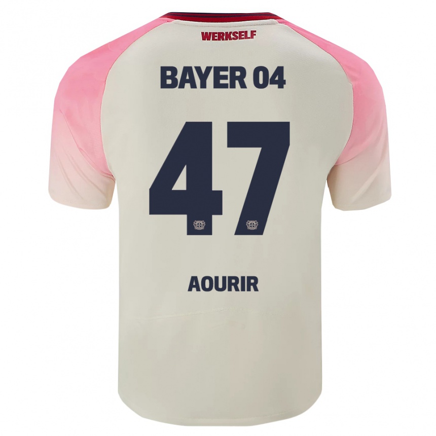 גברים כדורגל Ayman Aourir #47 ורוד אוף וויט הרחק ג'רזי 2025/26