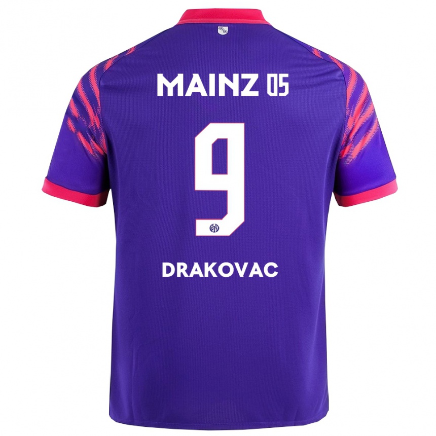 גברים כדורגל Benjamin Drakovac #9 נייבי ורוד הרחק ג'רזי 2025/26