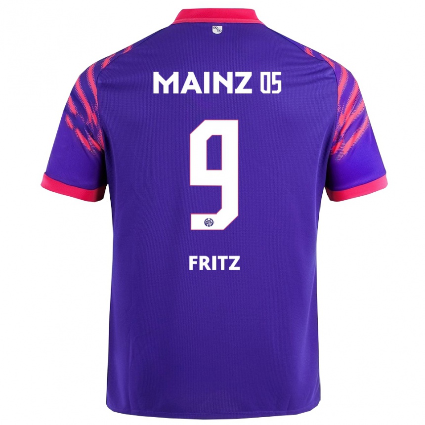 גברים כדורגל April Fritz #9 נייבי ורוד הרחק ג'רזי 2025/26