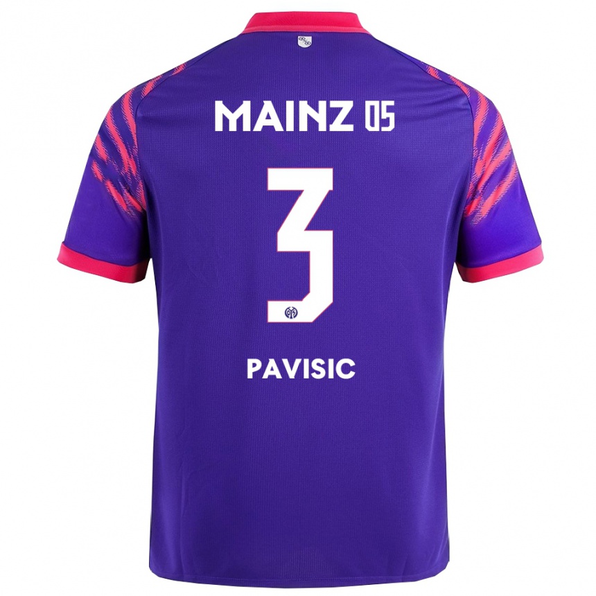 גברים כדורגל סטייפן פאביסיק #3 נייבי ורוד הרחק ג'רזי 2025/26