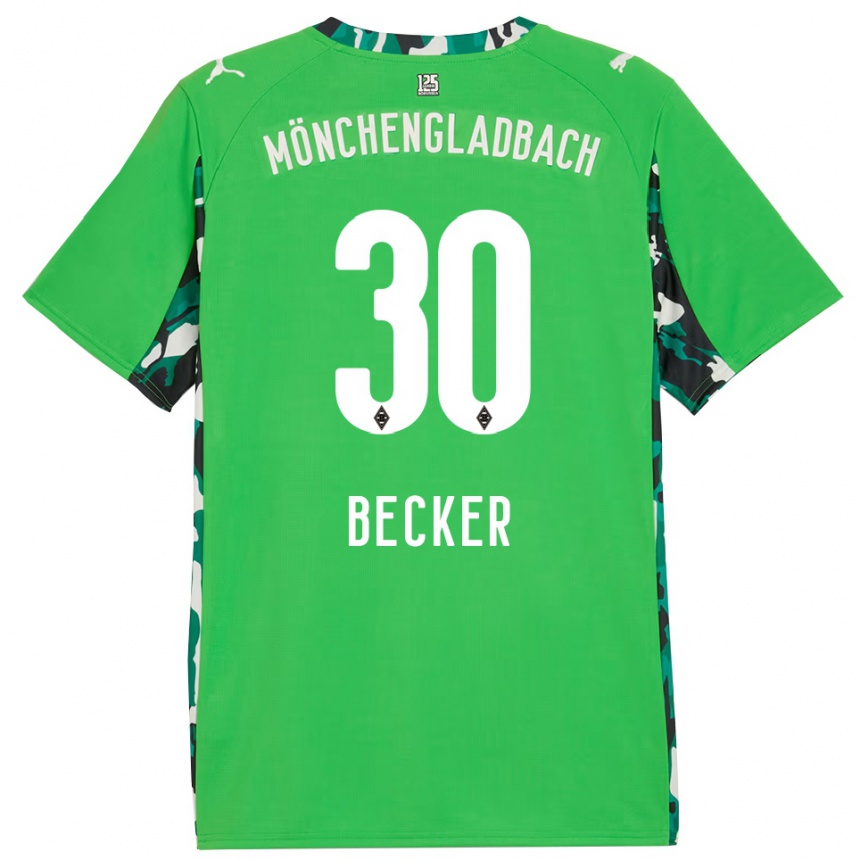 גברים כדורגל בנימין בקר #30 ירוק שחור הרחק ג'רזי 2025/26