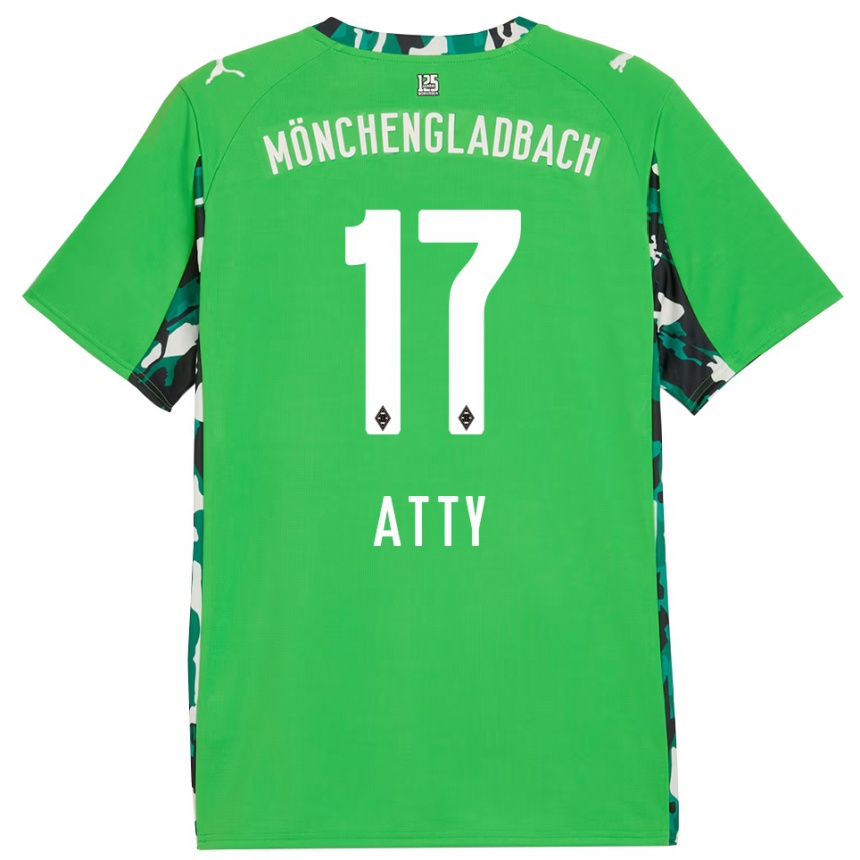 גברים כדורגל יאסיר אטי #17 ירוק שחור הרחק ג'רזי 2025/26