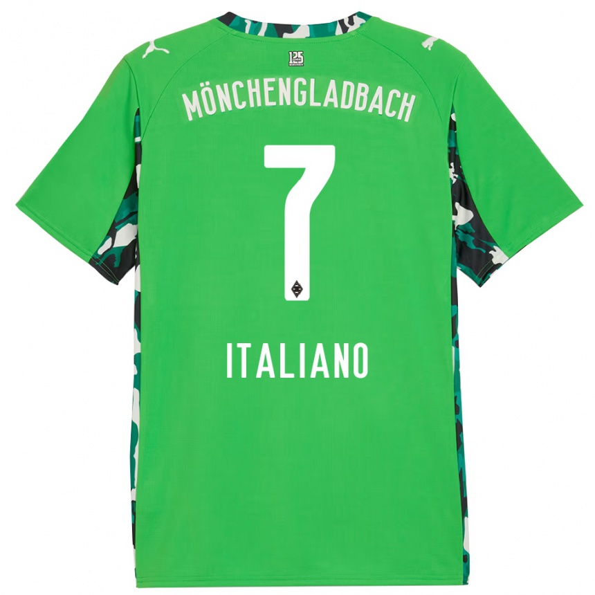 גברים כדורגל יעקב איטליאנו #7 ירוק שחור הרחק ג'רזי 2025/26 גברים כדורגל יעקב איטליאנו #7 ירוק שחור הרחק ג'רזי 2025/26