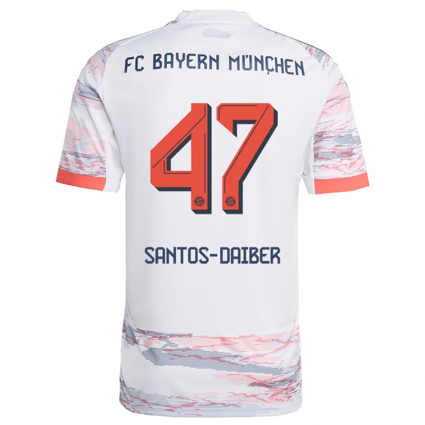 גברים כדורגל David Santos-Daiber #47 לבן אפור הרחק ג'רזי 2025/26