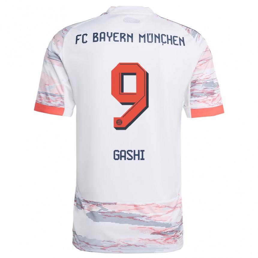 גברים כדורגל Yll Gashi #9 לבן אפור הרחק ג'רזי 2025/26