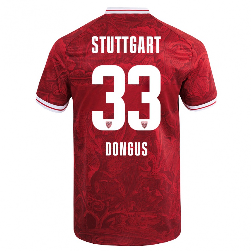 גברים כדורגל פאביין דונגוס #33 אדום שחור הרחק ג'רזי 2025/26