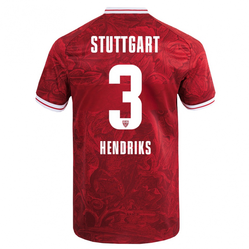 גברים כדורגל רמון הנדריקס #3 אדום שחור הרחק ג'רזי 2025/26