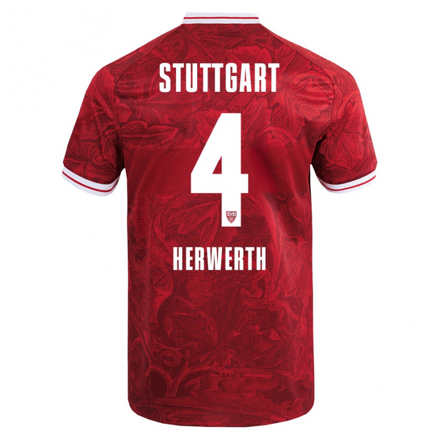 גברים כדורגל מקסימיליאן טוביאס הרוורת #4 אדום שחור הרחק ג'רזי 2025/26