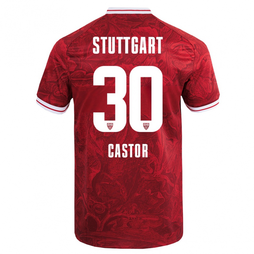 גברים כדורגל Joy Castor #30 אדום שחור הרחק ג'רזי 2025/26