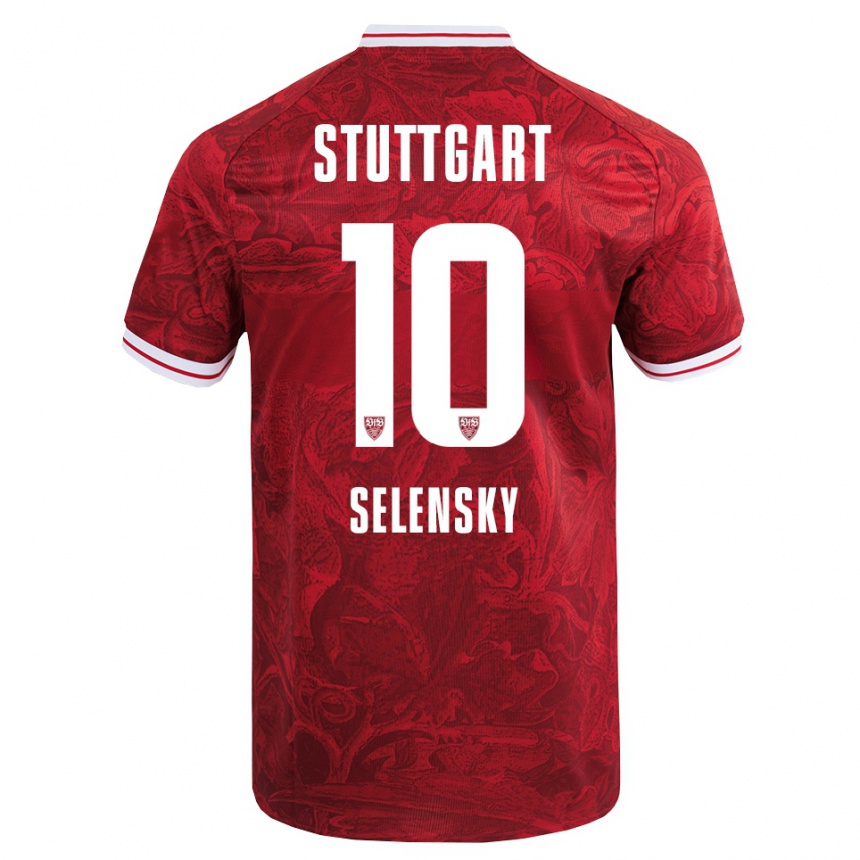 גברים כדורגל אניה סלנסקי #10 אדום שחור הרחק ג'רזי 2025/26