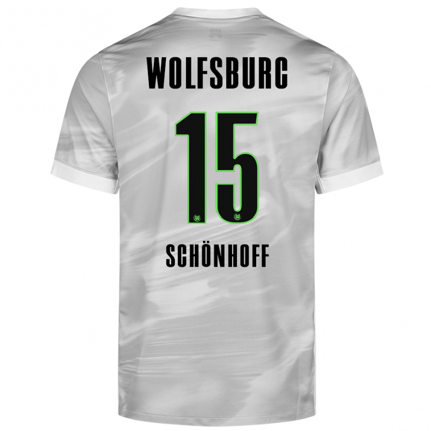 גברים כדורגל Henry Schönhoff #15 אפור לבן הרחק ג'רזי 2025/26