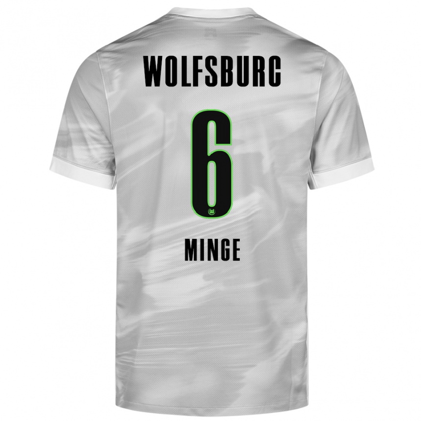 גברים כדורגל ג׳נינה מינג #6 אפור לבן הרחק ג'רזי 2025/26