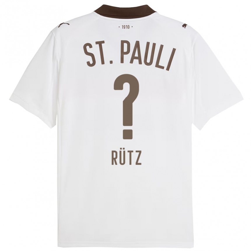 גברים כדורגל Martin Rütz #0 לבן אדום הרחק ג'רזי 2025/26