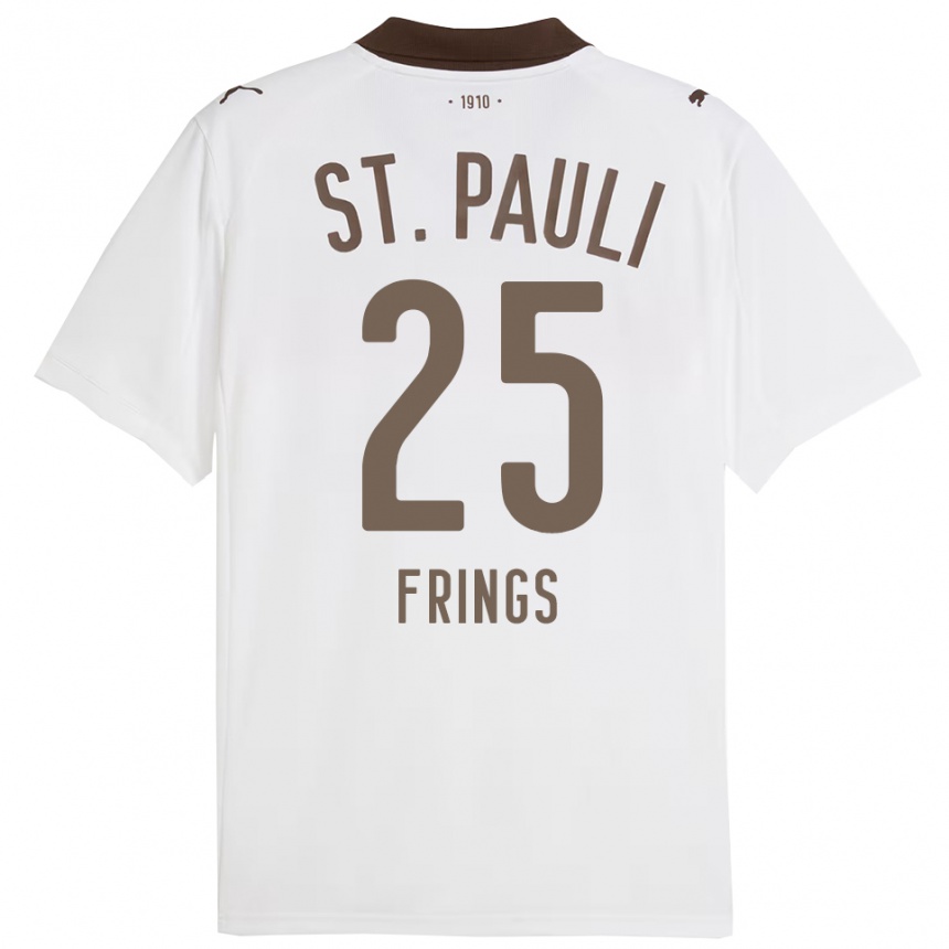 גברים כדורגל Emma Frings #25 לבן אדום הרחק ג'רזי 2025/26
