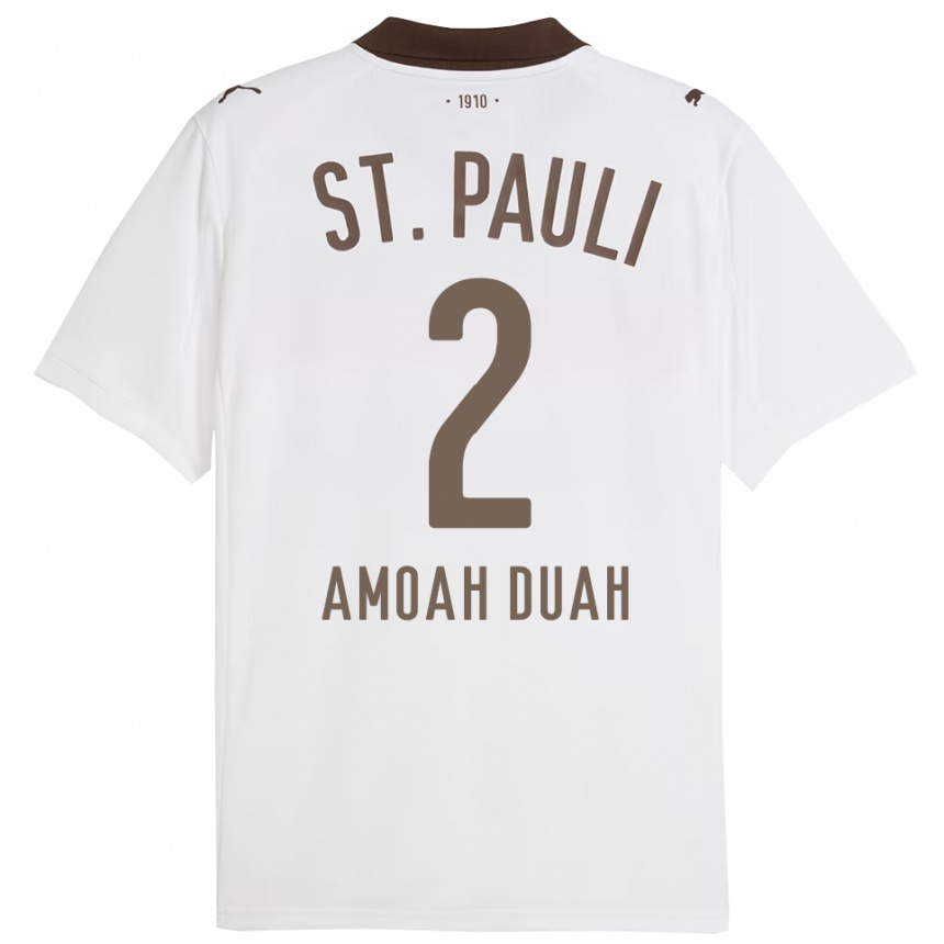 גברים כדורגל Reuel Amoah Duah #2 לבן אדום הרחק ג'רזי 2025/26