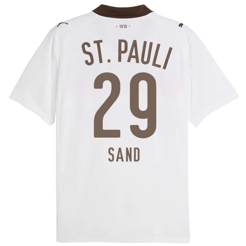 גברים כדורגל Christoffer Sand #29 לבן אדום הרחק ג'רזי 2025/26