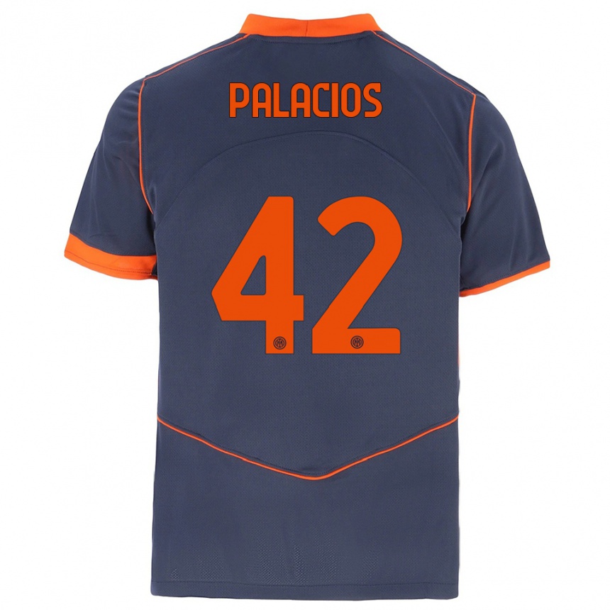 גברים כדורגל טומאס פלאסיוס #42 אפור כתום ג'רזי קיט שלישי 2025/26