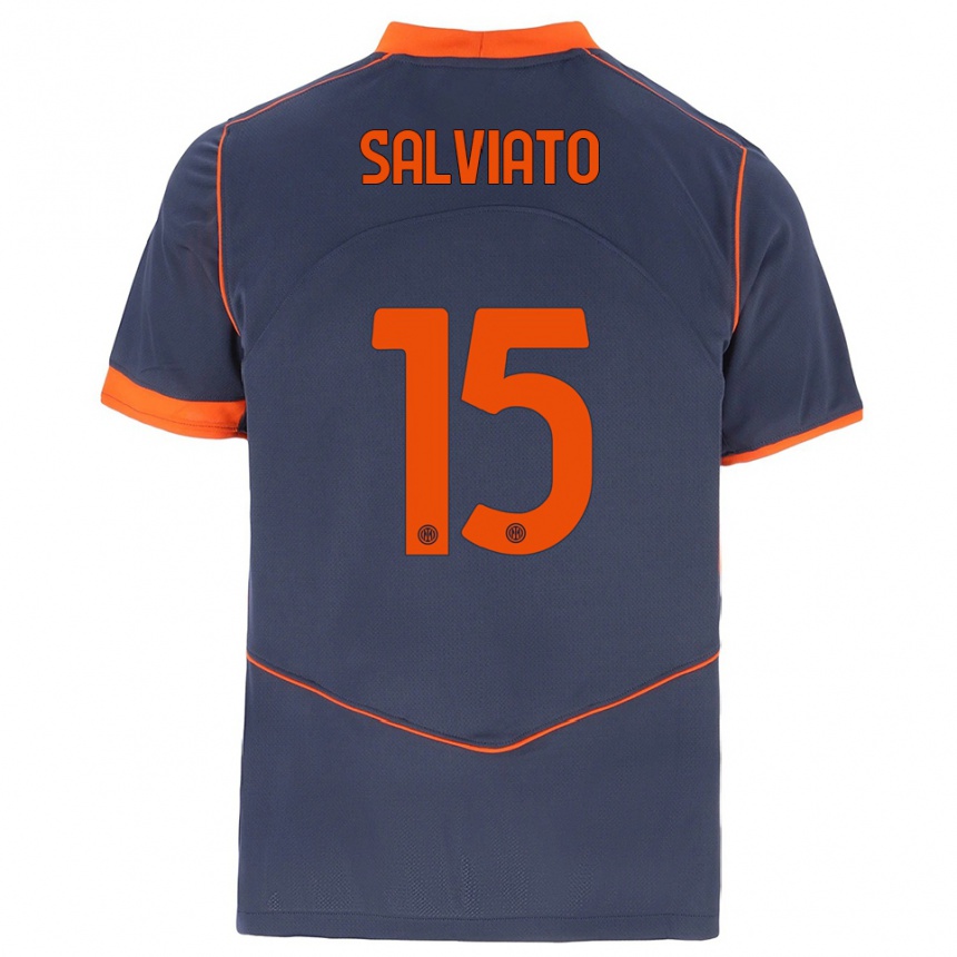 גברים כדורגל Gabriel Salviato #15 אפור כתום ג'רזי קיט שלישי 2025/26