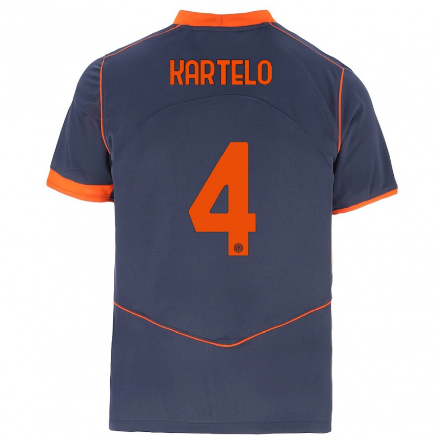 גברים כדורגל דומיניק קרטלו #4 אפור כתום ג'רזי קיט שלישי 2025/26
