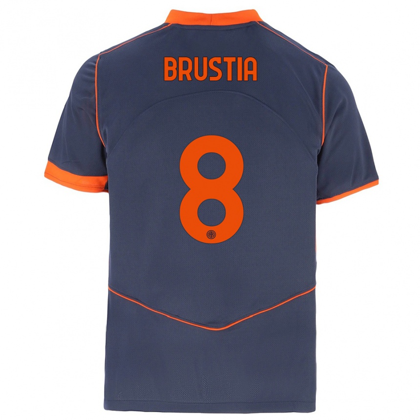 גברים כדורגל מרטינה ברוסטיה #8 אפור כתום ג'רזי קיט שלישי 2025/26