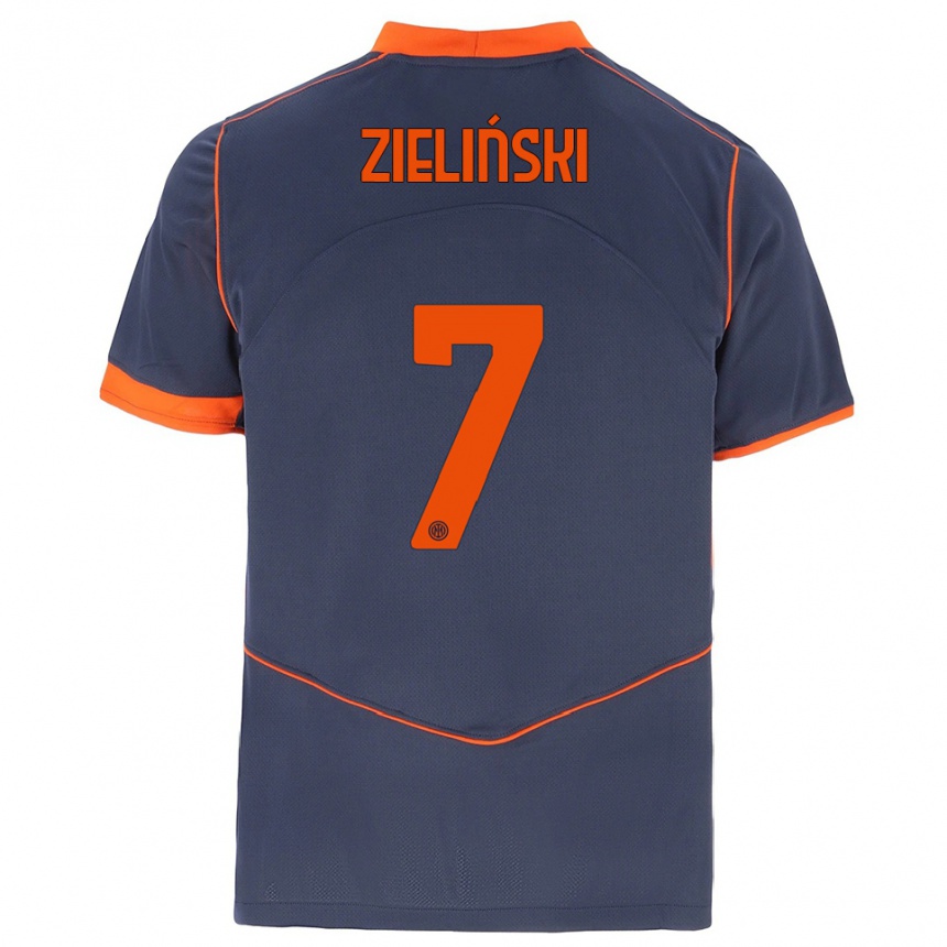 גברים כדורגל פיוטר ז'יילינסקי #7 אפור כתום ג'רזי קיט שלישי 2025/26