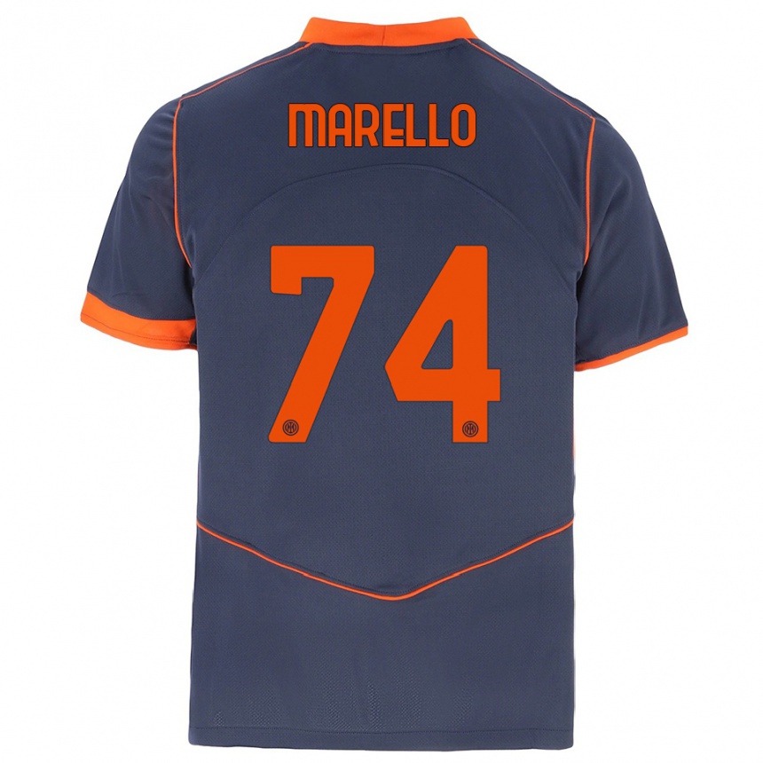 גברים כדורגל מתיה מרלו #74 אפור כתום ג'רזי קיט שלישי 2025/26