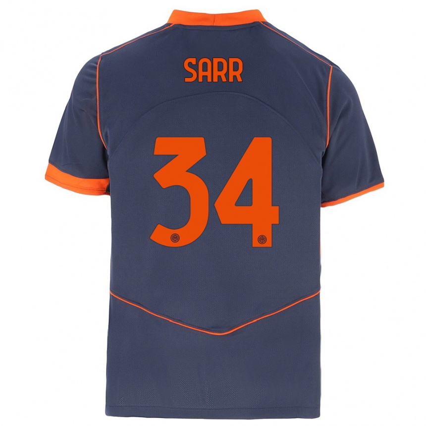 גברים כדורגל אמאדו סאר #34 אפור כתום ג'רזי קיט שלישי 2025/26