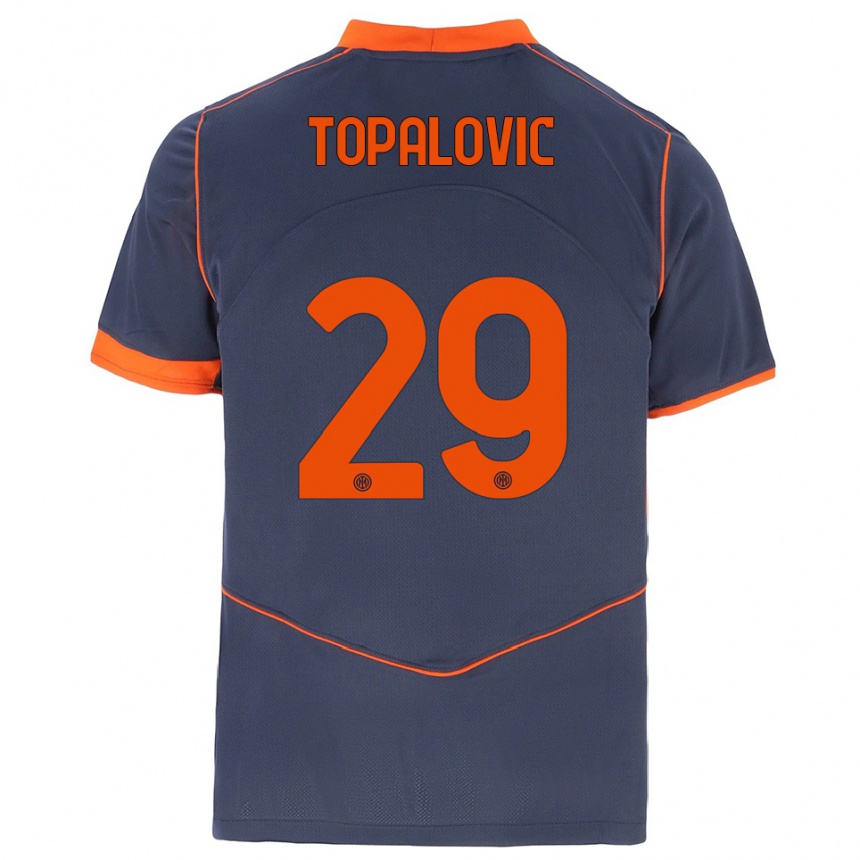 גברים כדורגל לוקה טופאלוביץ׳ #29 אפור כתום ג'רזי קיט שלישי 2025/26