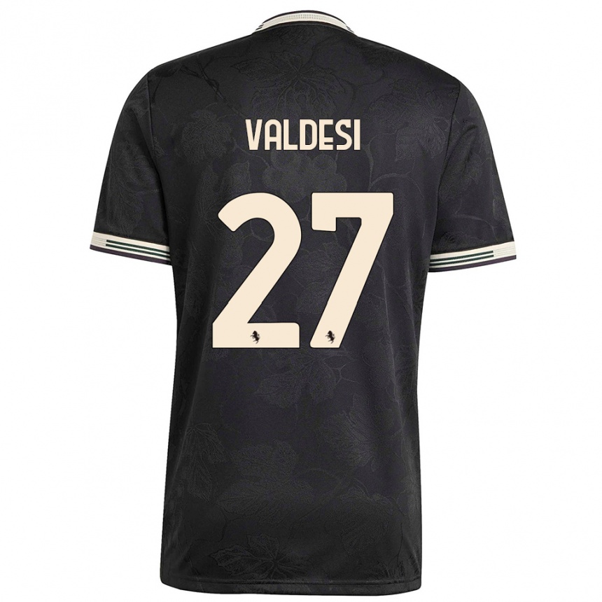 גברים כדורגל אנדריאה ולדסי #27 שחור לבן ירוק ג'רזי קיט שלישי 2025/26