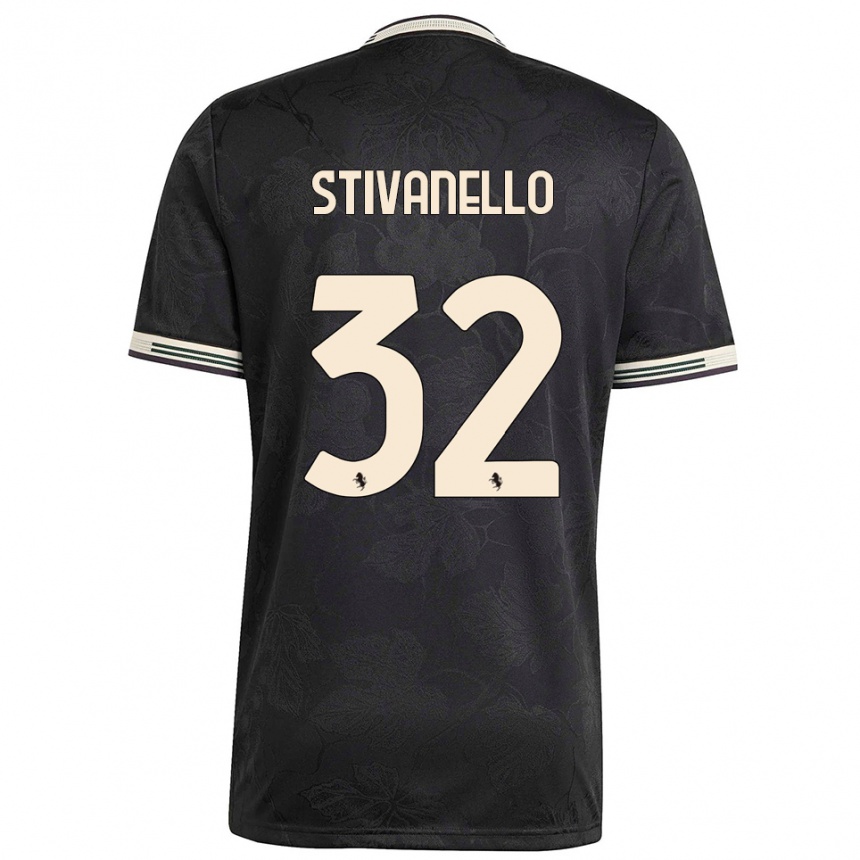 גברים כדורגל ריקרדו סטיבאנלו #32 שחור לבן ירוק ג'רזי קיט שלישי 2025/26