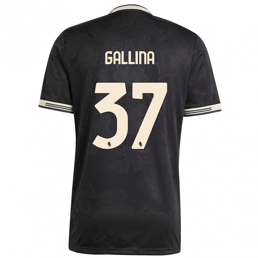 גברים כדורגל Arianna Gallina #37 שחור לבן ירוק ג'רזי קיט שלישי 2025/26
