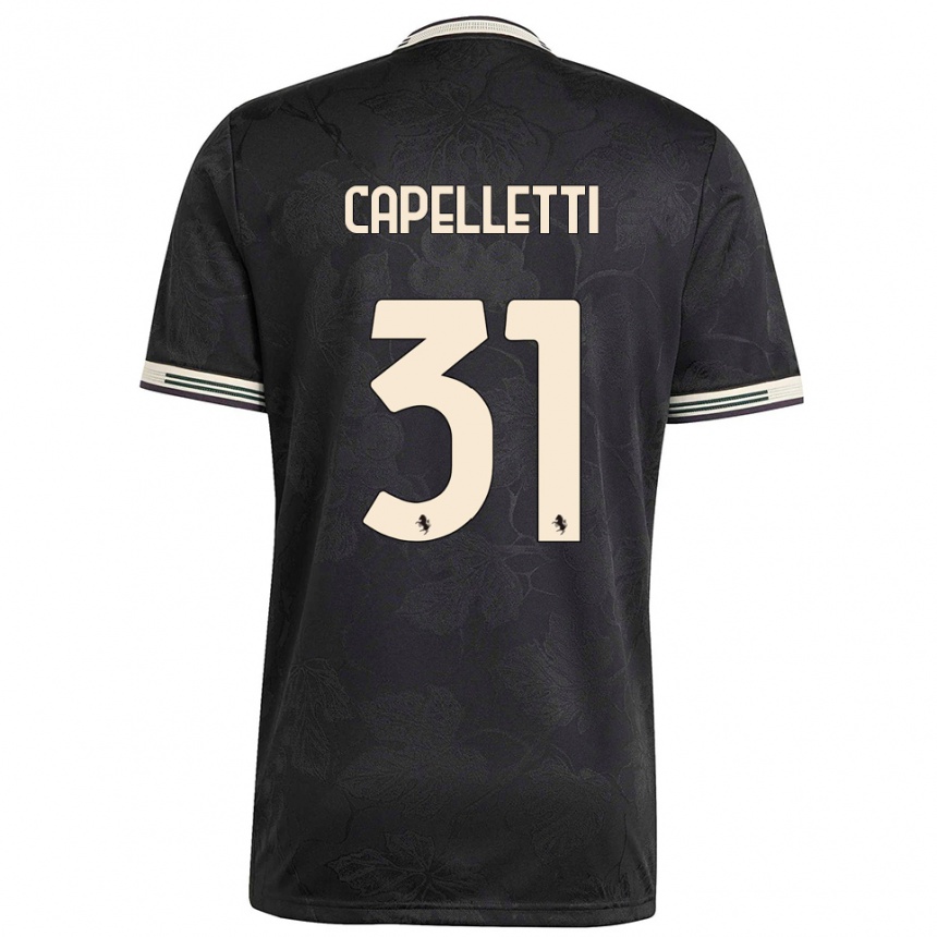 גברים כדורגל אלסיה קאפלטי #31 שחור לבן ירוק ג'רזי קיט שלישי 2025/26