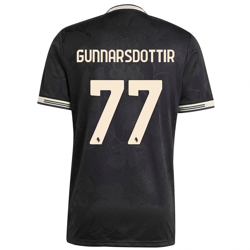 גברים כדורגל שרה ביורק גונרסדוטיר #77 שחור לבן ירוק ג'רזי קיט שלישי 2025/26