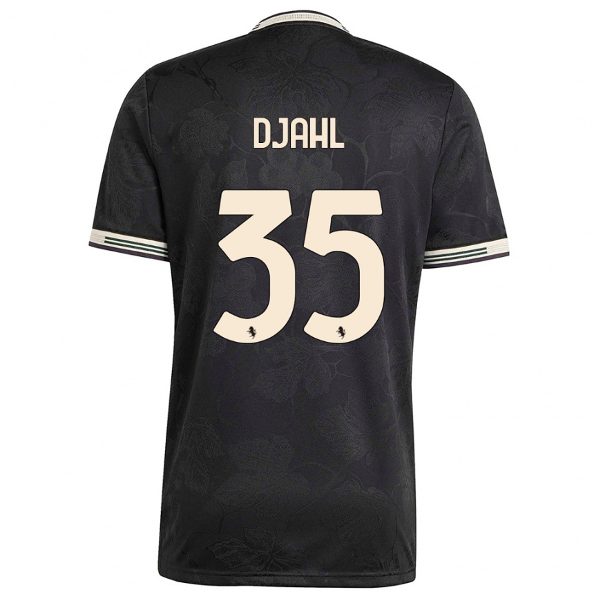 גברים כדורגל Rayan Djahl #35 שחור לבן ירוק ג'רזי קיט שלישי 2025/26