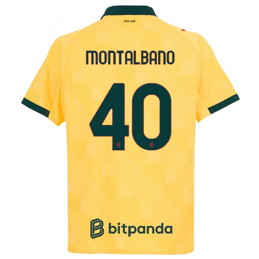 גברים כדורגל ניקולו מונטלבנו #40 צהוב שחור ג'רזי קיט שלישי 2025/26