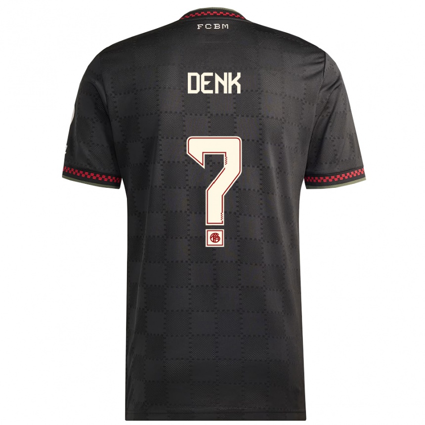 גברים כדורגל לוקה דנק #0 שחור לבן ג'רזי קיט שלישי 2025/26