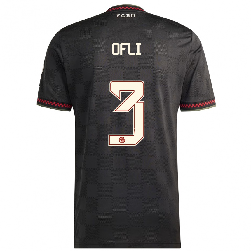 גברים כדורגל Deniz Ofli #3 שחור לבן ג'רזי קיט שלישי 2025/26