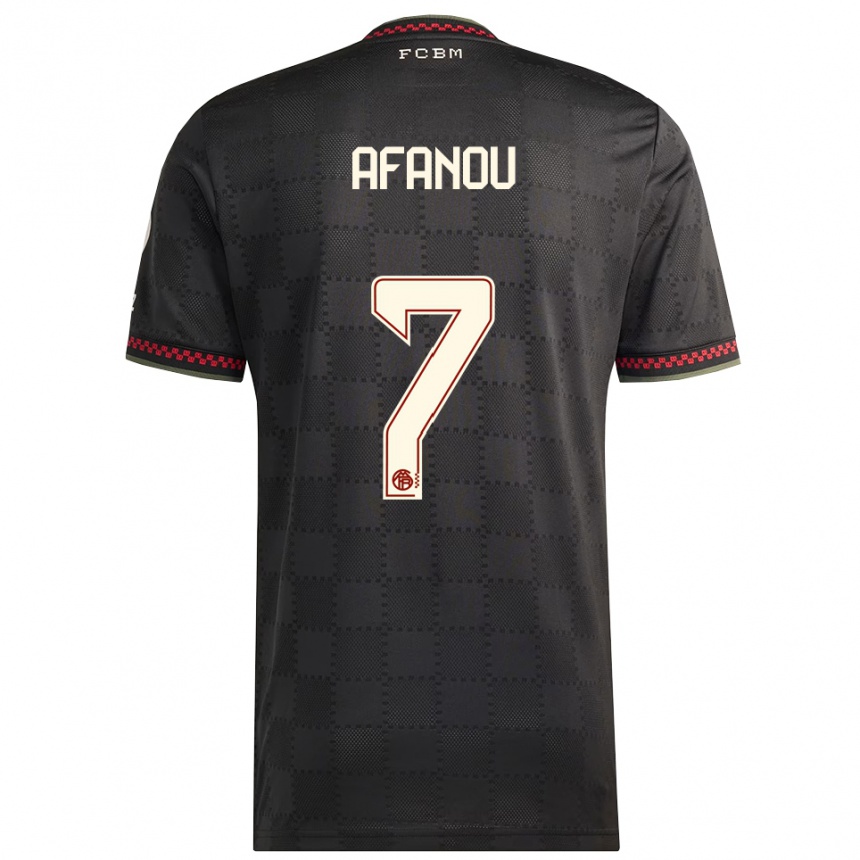 גברים כדורגל Chris Afanou #7 שחור לבן ג'רזי קיט שלישי 2025/26