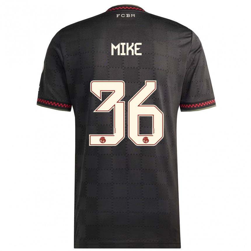 גברים כדורגל Wisdom Mike #36 שחור לבן ג'רזי קיט שלישי 2025/26
