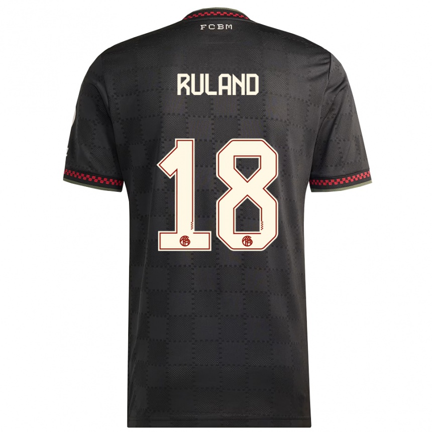 גברים כדורגל Leonard Ruland #18 שחור לבן ג'רזי קיט שלישי 2025/26