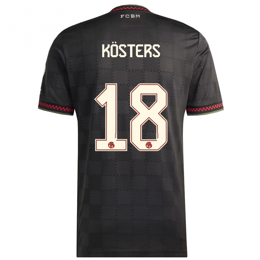 גברים כדורגל Matthias Kösters #18 שחור לבן ג'רזי קיט שלישי 2025/26