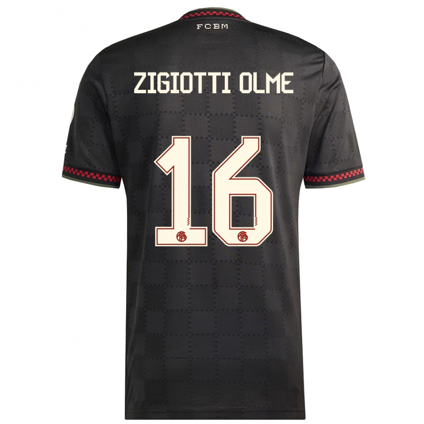 גברים כדורגל Julia Zigiotti Olme #16 שחור לבן ג'רזי קיט שלישי 2025/26