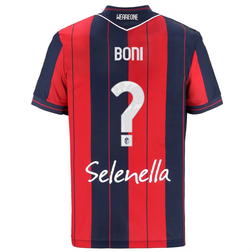 נשים כדורגל Mattia Boni #0 אדום נייבי ג'רזי ביתית 2025/26