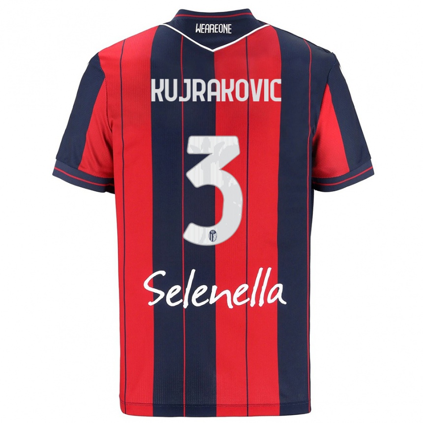 נשים כדורגל Minel Kujrakovic #3 אדום נייבי ג'רזי ביתית 2025/26