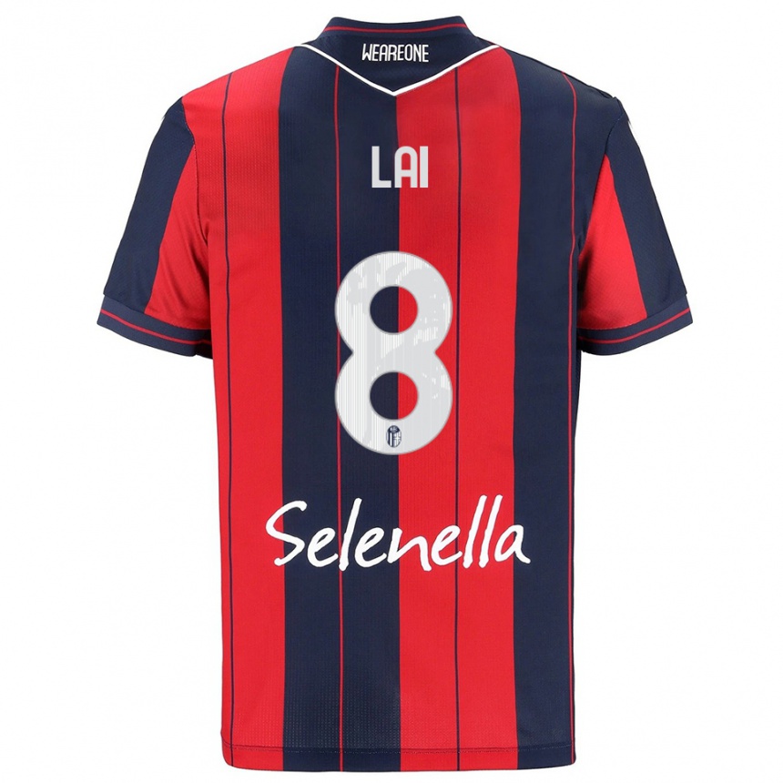 נשים כדורגל Luca Lai #8 אדום נייבי ג'רזי ביתית 2025/26